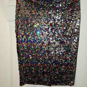 Rainbow sequin skirt